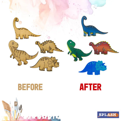 Dinosaur Fridge Magnet DIY Kit | Paint Your Own Fridge Magnet | SPLASH DIY by Splash Arts - Fridge Magnets,returngift
