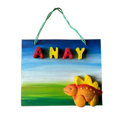Dinosaur Kids Nameplate - Option 3