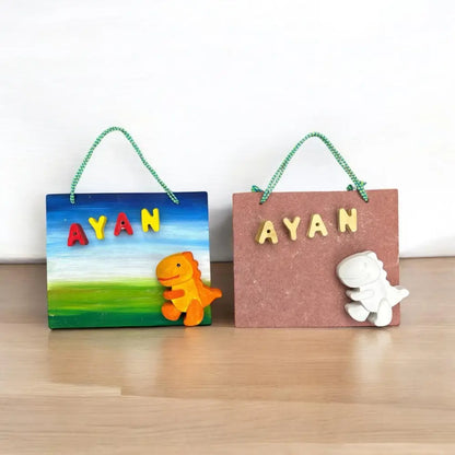 Dinosaur World Nameboard DIY Kit | Personalized Paint Your Own Name Board | Birthday Return Gift I SPLASH DIY by Splash