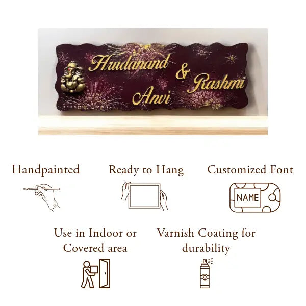 Divine Ganesha Nameplate - nameplate