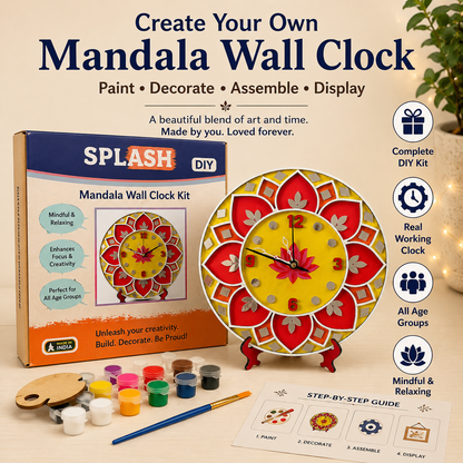 DIY Mandala Clock Kit | Paint Your Own Wooden Clock | SPLASH DIY by Splash Arts