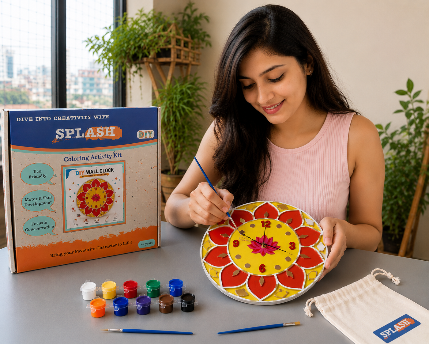 DIY Mandala Clock Kit | Paint Your Own Wooden Clock | SPLASH DIY by Splash Arts