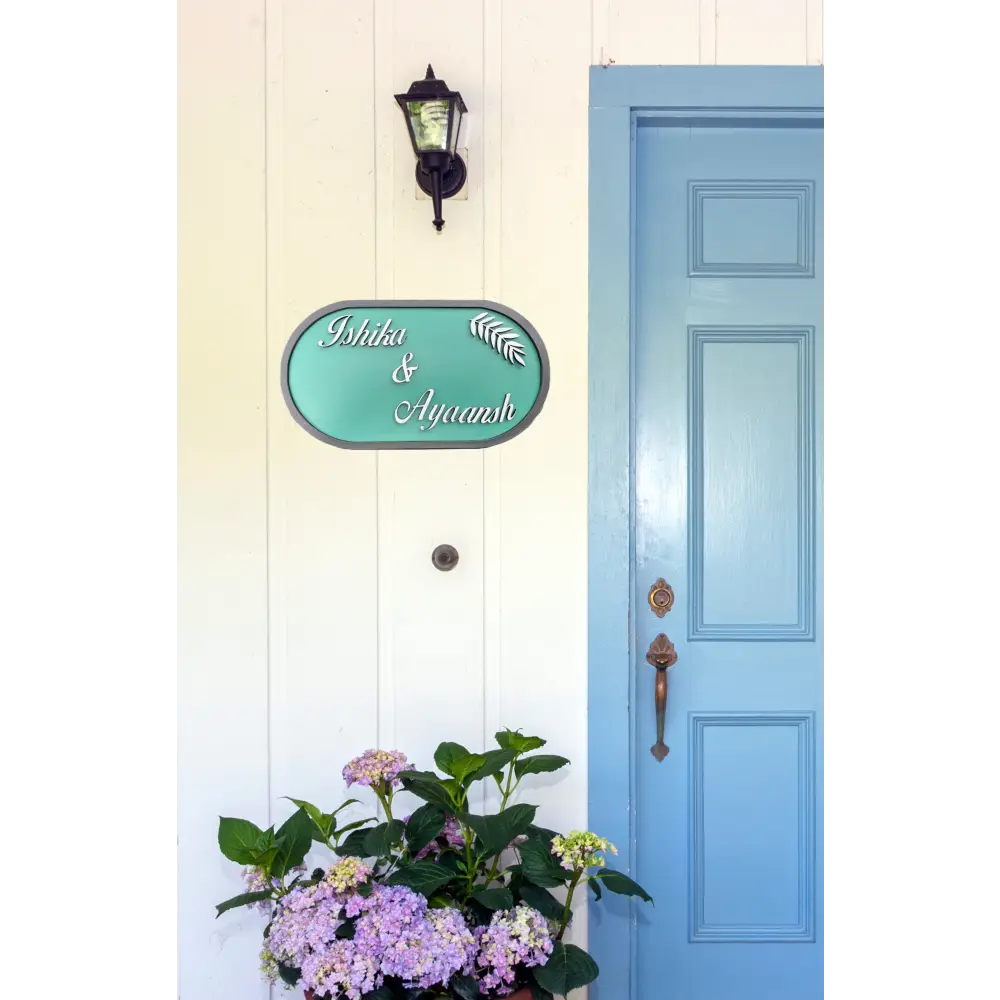 Elegance Edge Nameplate | Handcrafted Personalized Wooden Nameplate for Home Entrance - nameplate