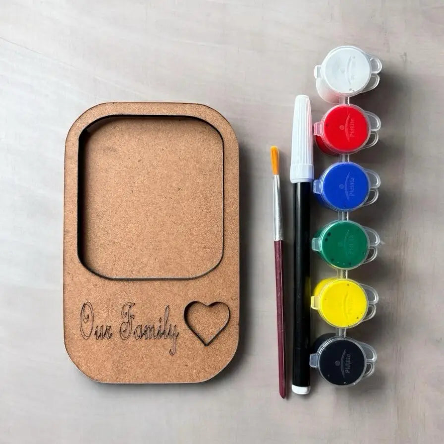 Family Photo Frame Fridge Magnet DIY Kit | Paint Your Own Photoframe Fridge Magnet | SPLASH DIY by Splash Arts