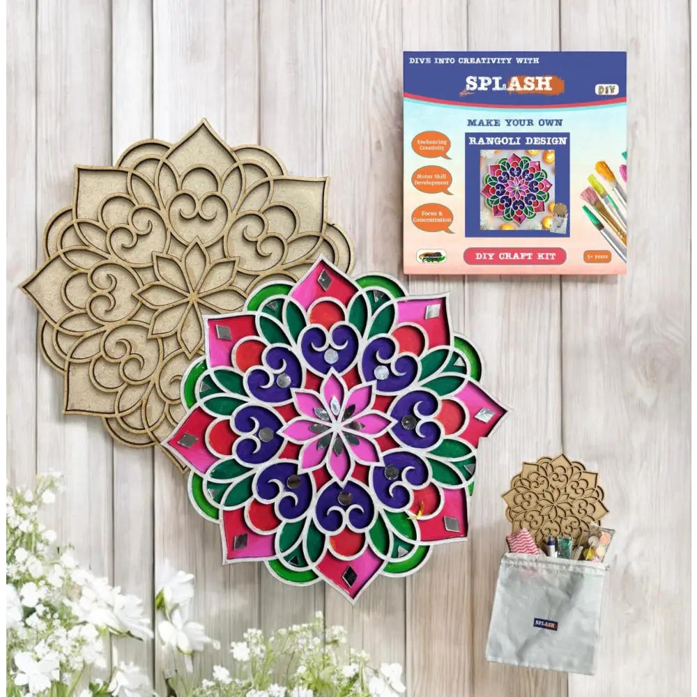 Festive Blossom Double Layerd Rangoli Design DIY kit - 9inch I SPLASH DIY Kit - Festival
