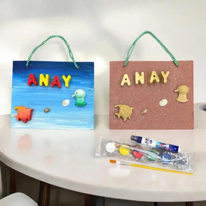 Fish Tale Nameboard DIY Kit | Personalized Paint Your Own Name Board | Birthday Return Gift I SPLASH DIY by Splash Arts