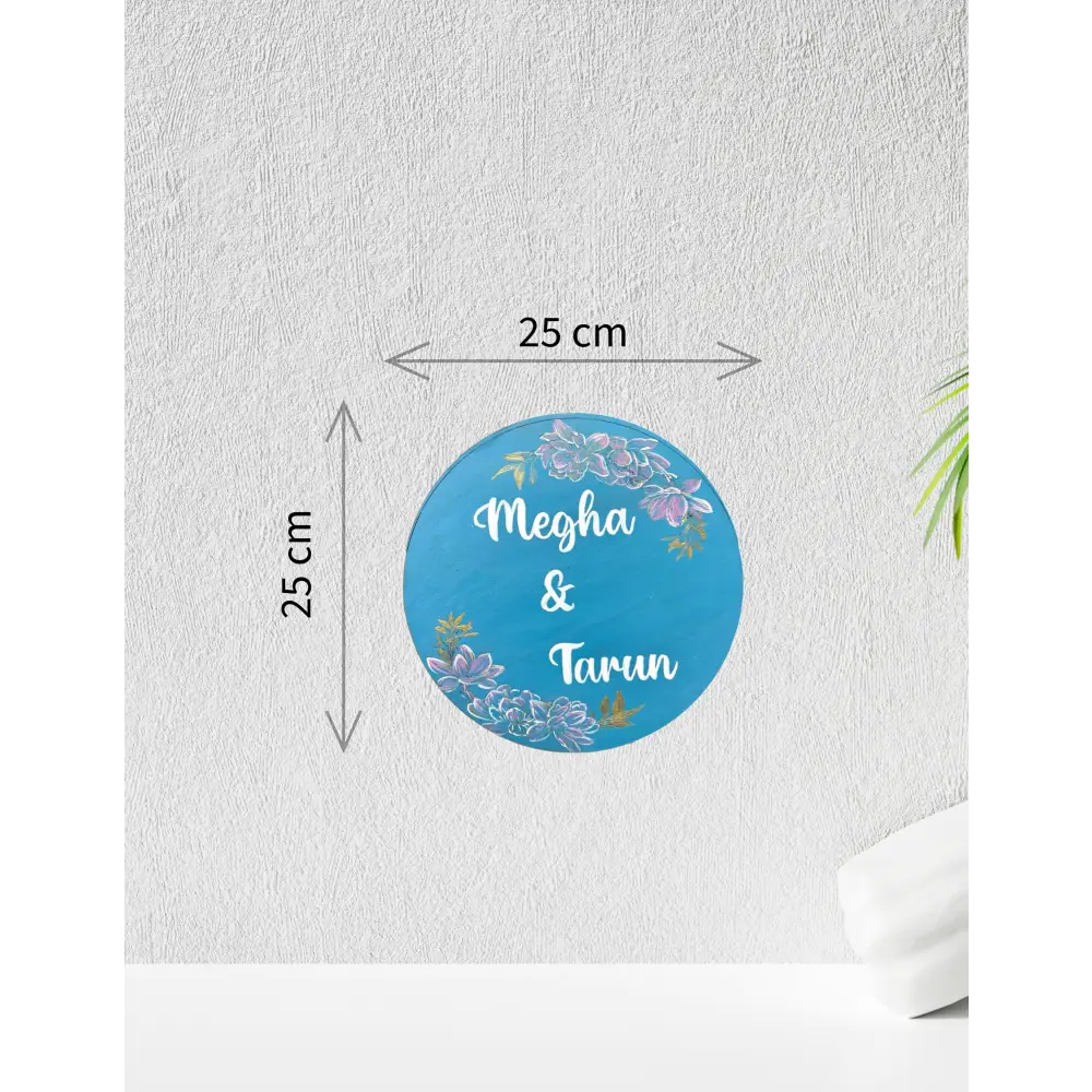 Floral Blue Nameplate - nameplate