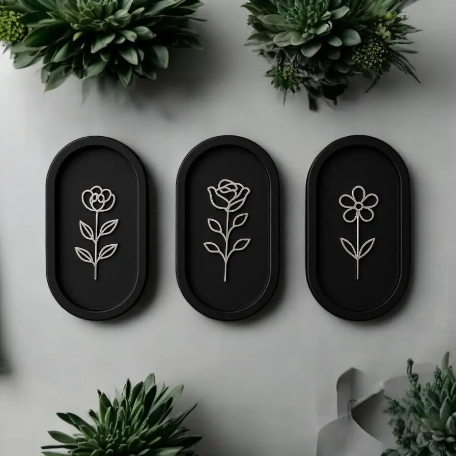 Floral Frames -Set of 3 Wall Hanging | Wall Decor - Wall hanging