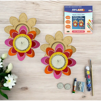 Floral Tea Light Candle Holder DIY Kit | SPLASH DIY by Splash Arts - Festival