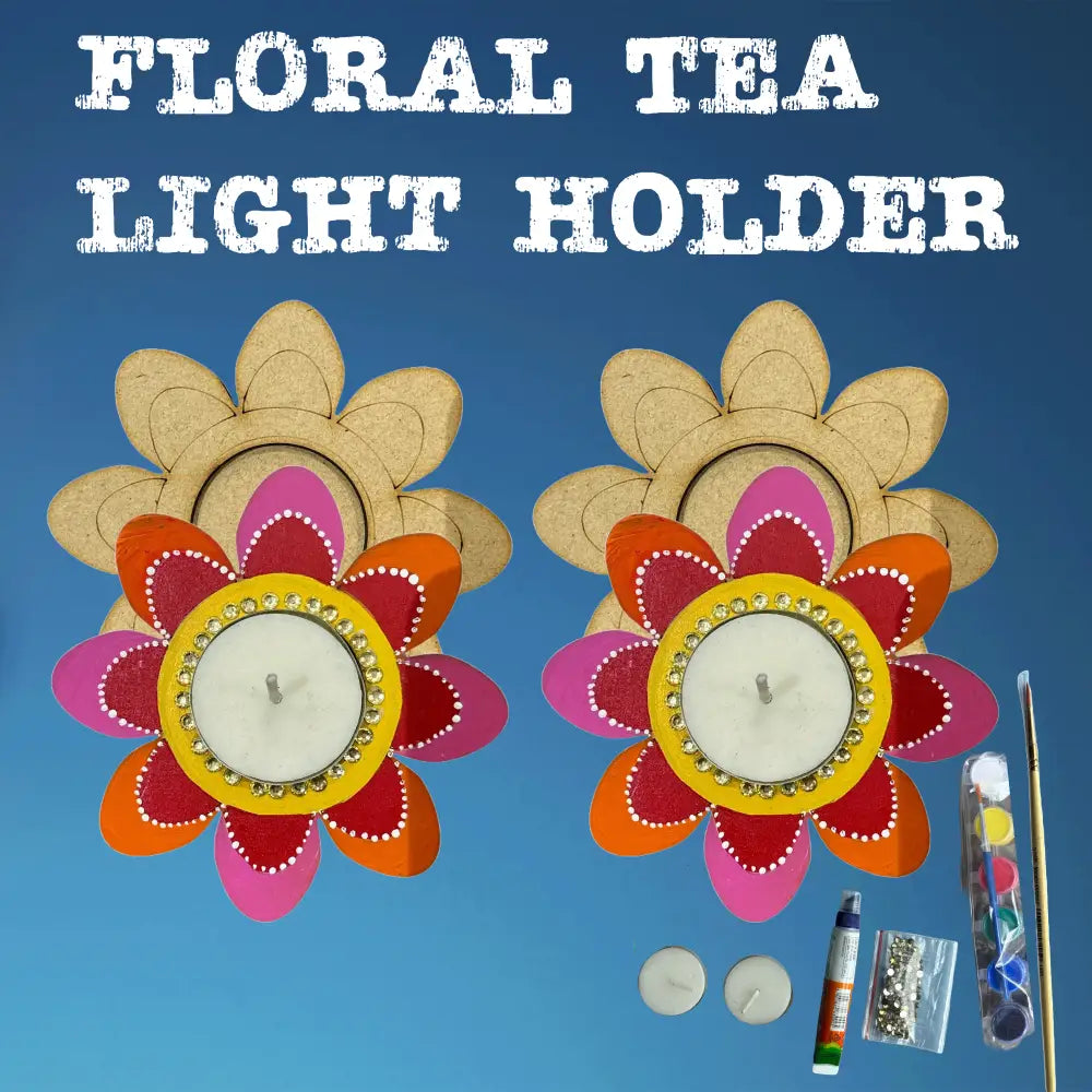 Floral Tea Light Candle Holder DIY Kit | SPLASH DIY by Splash Arts - Festival