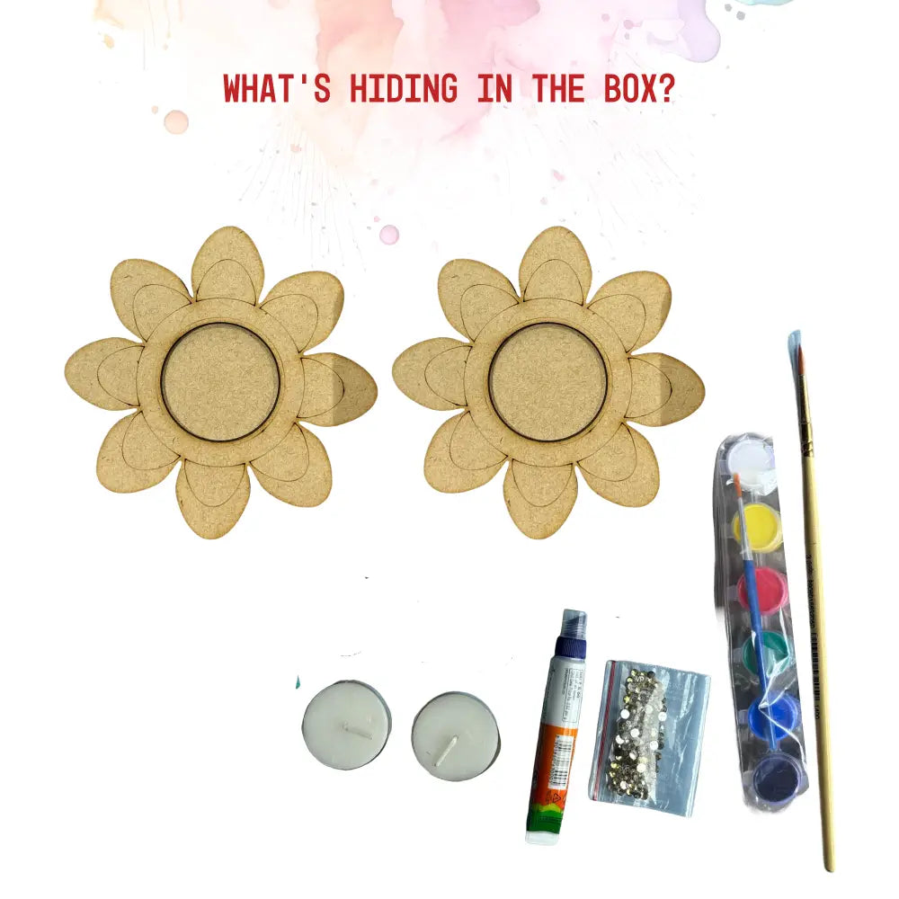 Floral Tea Light Candle Holder DIY Kit | SPLASH DIY by Splash Arts - Festival