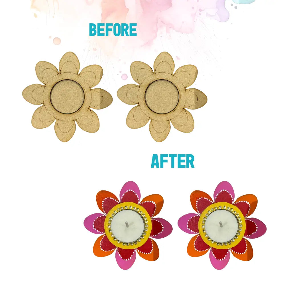 Floral Tea Light Candle Holder DIY Kit | SPLASH DIY by Splash Arts - Festival
