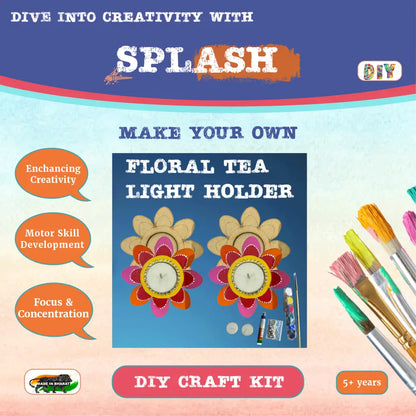Floral Tea Light Candle Holder DIY Kit | SPLASH DIY by Splash Arts - Festival