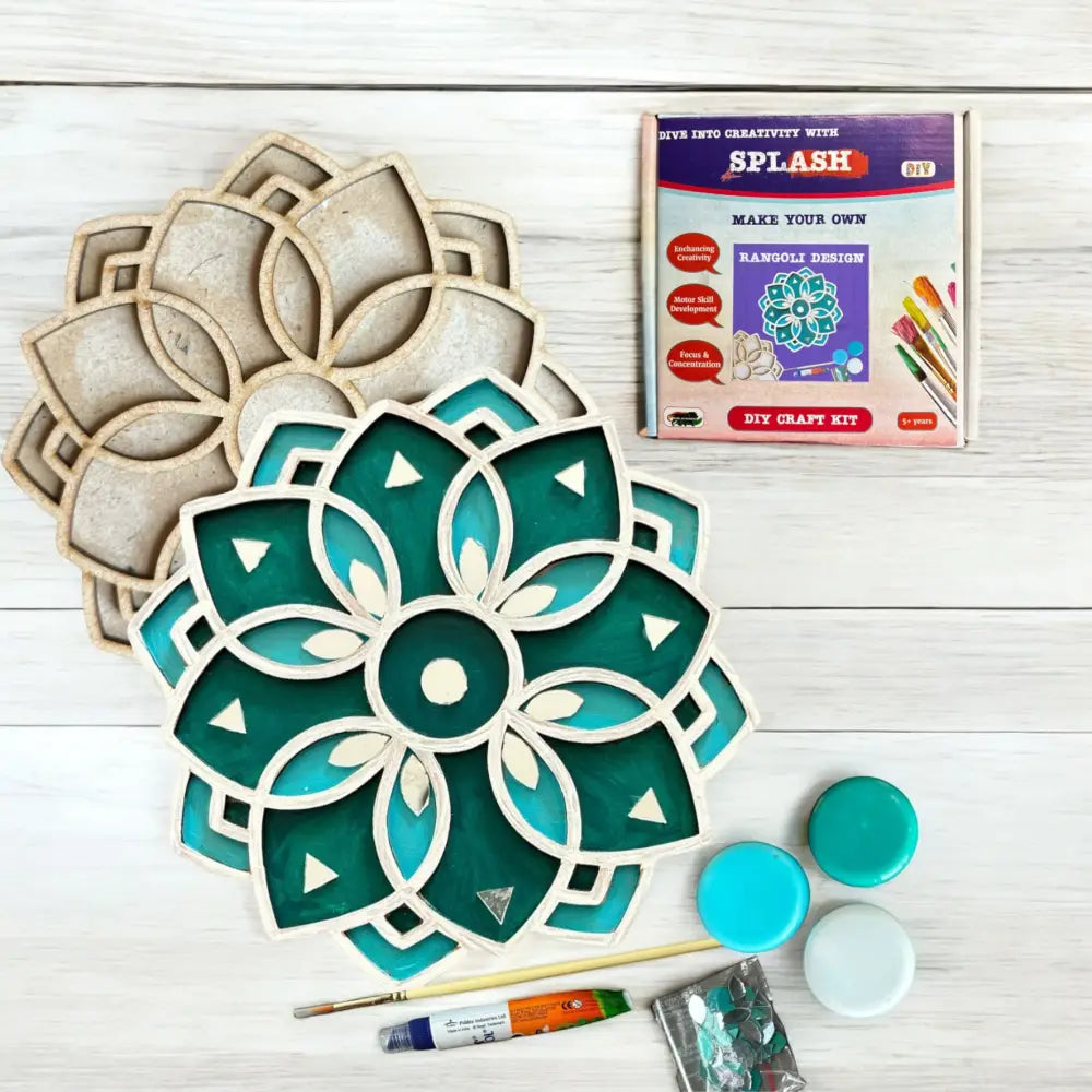 Flower Double Layered Rangoli Design DIY Kit I SPLASH DIY by Splash Arts