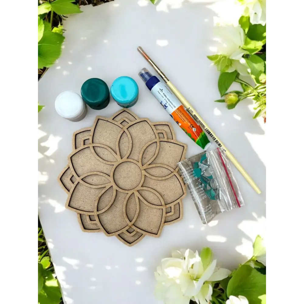 Flower Double Layered Rangoli Design DIY Kit I SPLASH DIY by Splash Arts