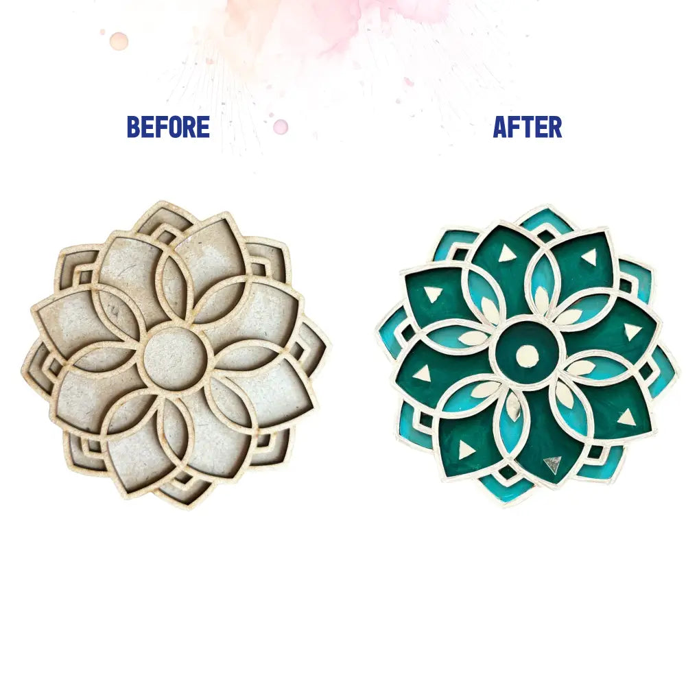 Flower Double Layered Rangoli Design DIY Kit I SPLASH DIY by Splash Arts