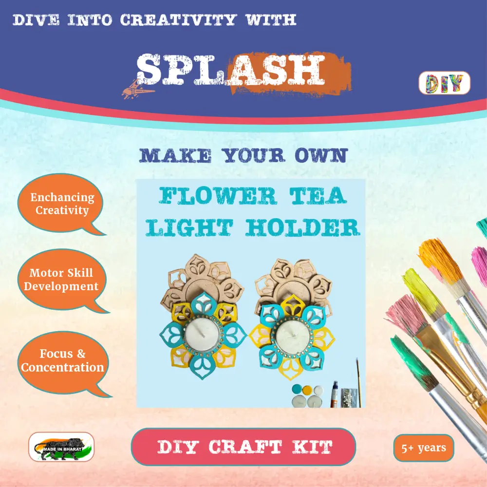 Flower Tea Light Candle Holder DIY Kit | SPLASH DIY by Splash Arts - Festival