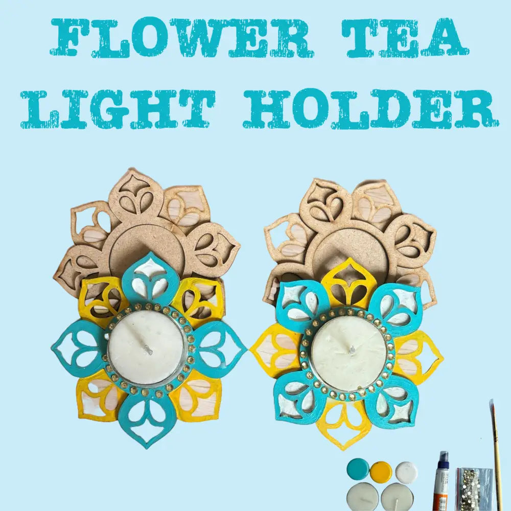 Flower Tea Light Candle Holder DIY Kit | SPLASH DIY by Splash Arts - Festival