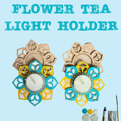 Flower Tea Light Candle Holder DIY Kit | SPLASH DIY by Splash Arts - Festival