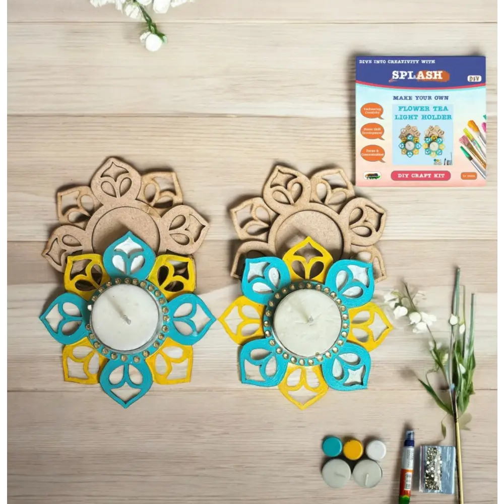 Flower Tea Light Candle Holder DIY Kit | SPLASH DIY by Splash Arts - Festival