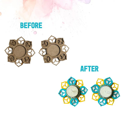 Flower Tea Light Candle Holder DIY Kit | SPLASH DIY by Splash Arts - Festival