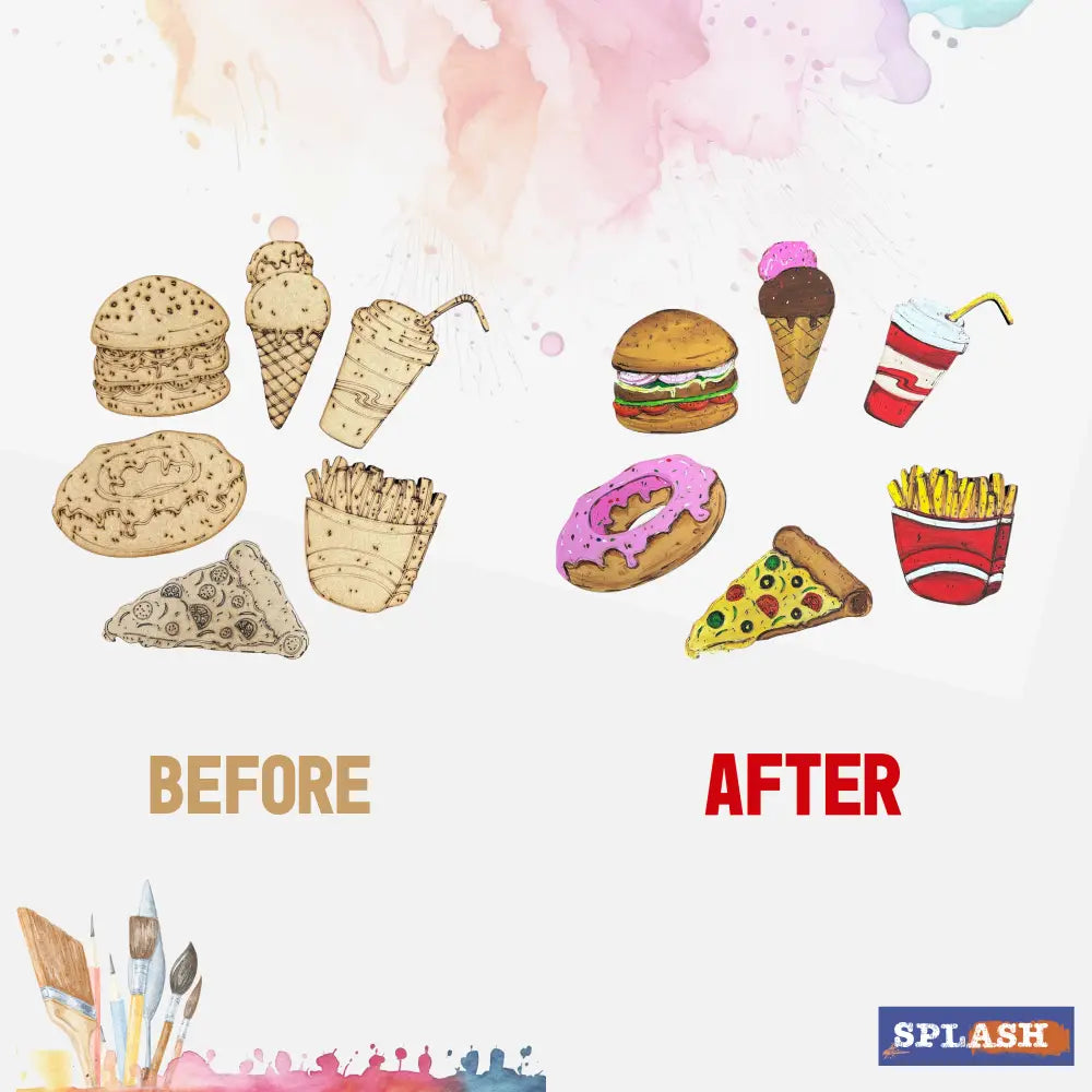 Foodie Fridge Magnet DIY kit |Paint Your Own Fridge Magnet| SPLASH DIY by Splash Arts - Fridge Magnets,returngift