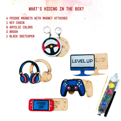 Gaming Fridge Magnet and Keychain DIY Kit | Paint Your Own Fridge Magnet | SPLASH DIY by Splash Arts - Fridge
