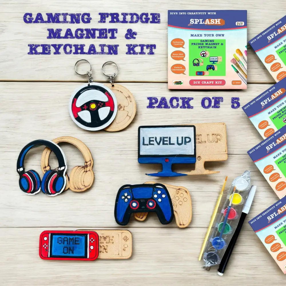 Gaming Fridge Magnet and Keychain DIY Kit | Paint Your Own Fridge Magnet | SPLASH DIY by Splash Arts - Fridge