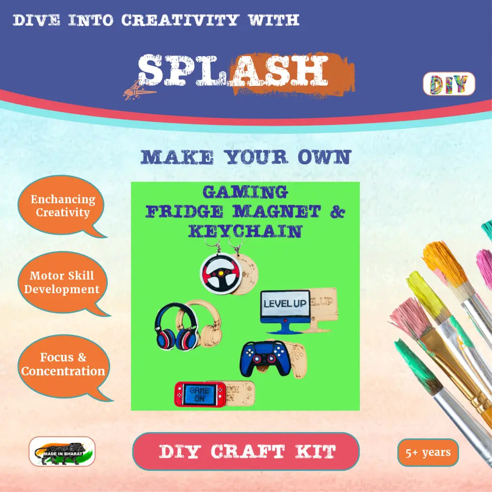Gaming Fridge Magnet and Keychain DIY Kit | Paint Your Own Fridge Magnet | SPLASH DIY by Splash Arts - Fridge