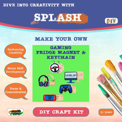Gaming Fridge Magnet and Keychain DIY Kit | Paint Your Own Fridge Magnet | SPLASH DIY by Splash Arts - Fridge