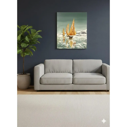 Golden Voyage – Sailing Into Calm(Original) - paintings