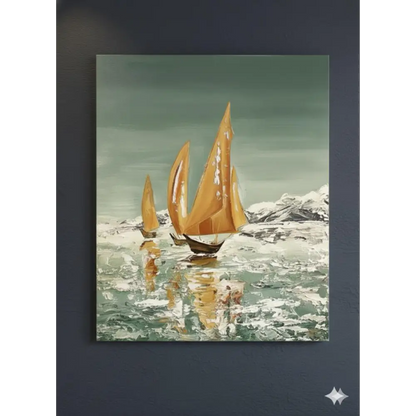 Golden Voyage – Sailing Into Calm(Original) - paintings