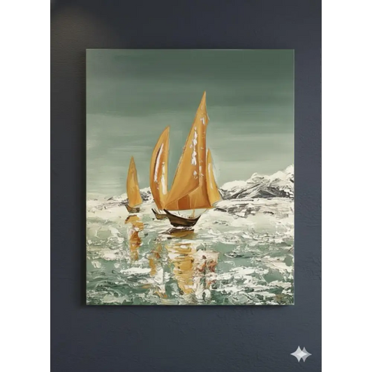Golden Voyage – Sailing Into Calm(Original) - paintings