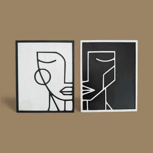 Her Essence & His Form Art Panel | Wall Decor - 28 cm × 35 cm / MDF Wood - Wall hanging