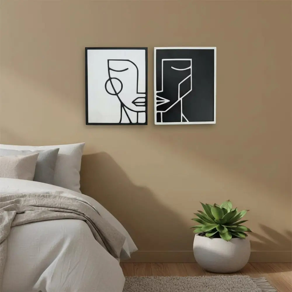 Her Essence & His Form Art Panel | Wall Decor - 28 cm × 35 cm / MDF Wood - Wall hanging