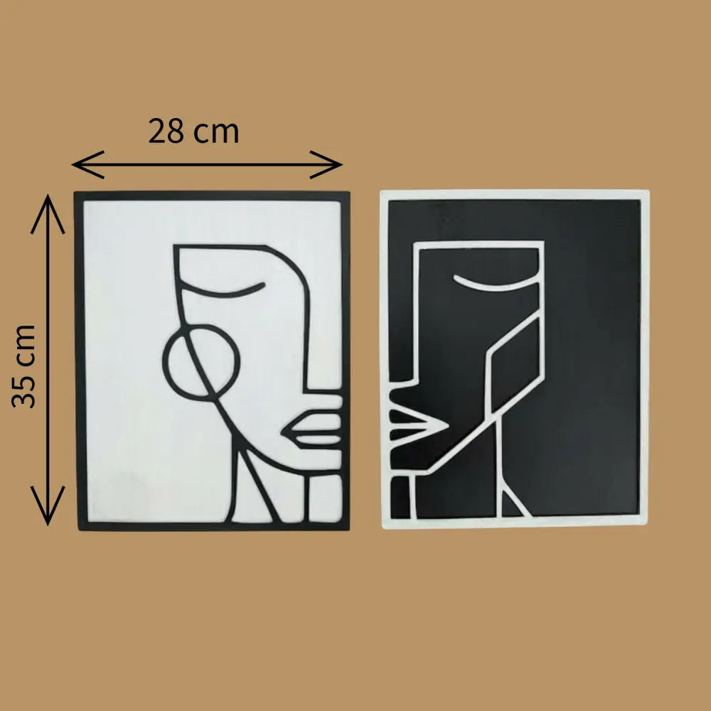 Her Essence & His Form Art Panel | Wall Decor - 28 cm × 35 cm / MDF Wood - Wall hanging