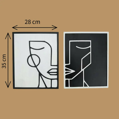 Her Essence & His Form Art Panel | Wall Decor - 28 cm × 35 cm / MDF Wood - Wall hanging