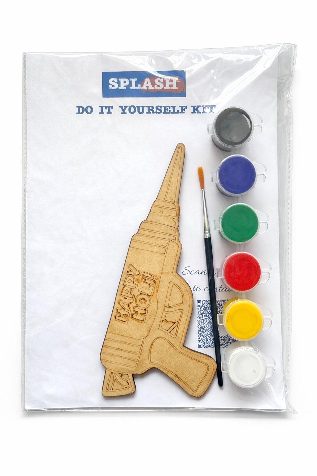 Holi Fridge Magnet DIY Kit for Kids | Paint Your Own Holi Magnet | Festival Craft Kit - Design 1 / 1 - Festival