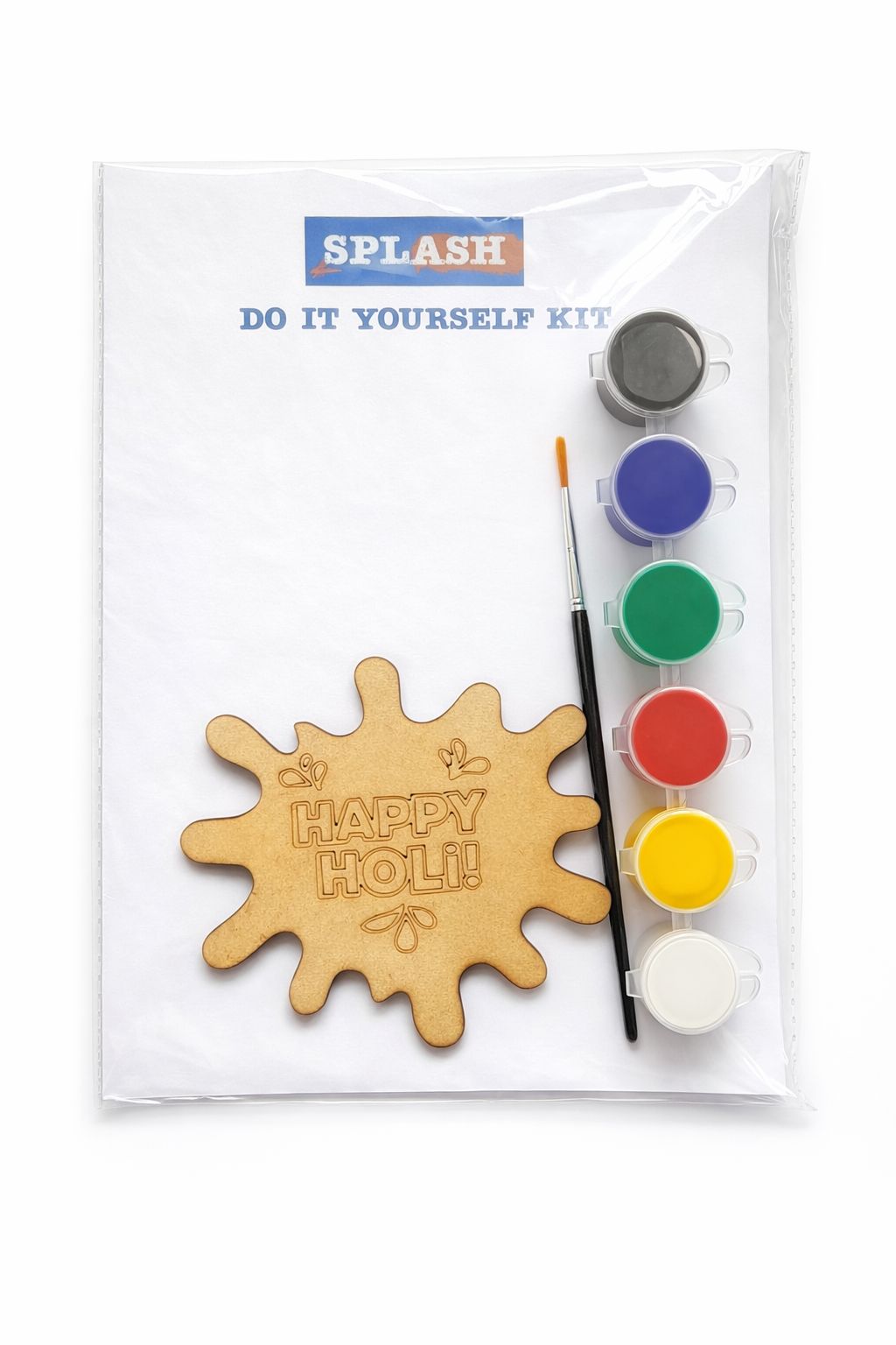 Holi Fridge Magnet DIY Kit for Kids | Paint Your Own Holi Magnet | Festival Craft Kit - Design 4 / 1 - Festival