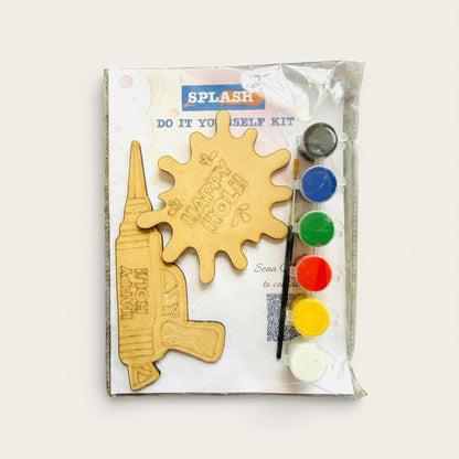 Holi Fridge Magnet DIY Kit for Kids | Paint Your Own Holi Magnet | Festival Craft Kit - Design 5 / 1 - Festival