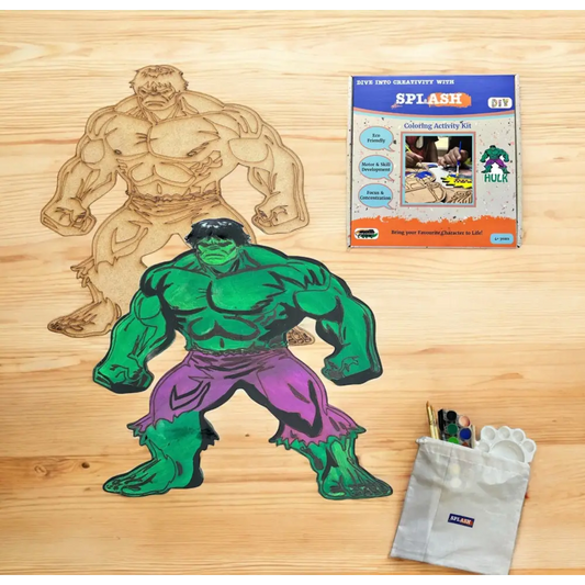 Hulk DIY Kit | Paint Your Own 8 inch Wooden Car Craft Kit | SPLASH DIY by Splash Arts