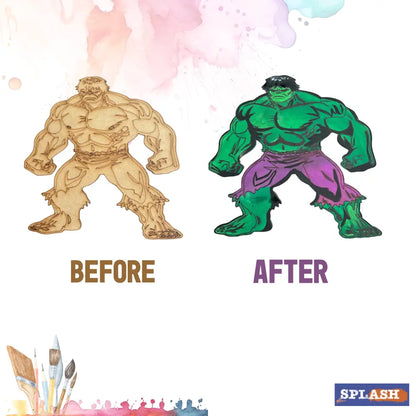 Hulk DIY Kit | Paint Your Own 8 inch Wooden Car Craft Kit | SPLASH DIY by Splash Arts