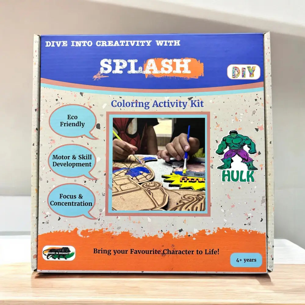 Hulk DIY Kit | Paint Your Own 8 inch Wooden Car Craft Kit | SPLASH DIY by Splash Arts