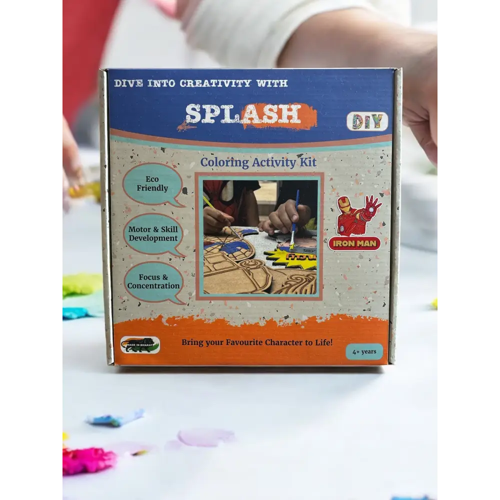 Iron Man DIY Kit | Paint Your Own 8 inch Wooden Car Craft Kit | SPLASH DIY by Splash Arts