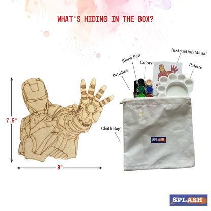 Iron Man DIY Kit | Paint Your Own 8 inch Wooden Car Craft Kit | SPLASH DIY by Splash Arts