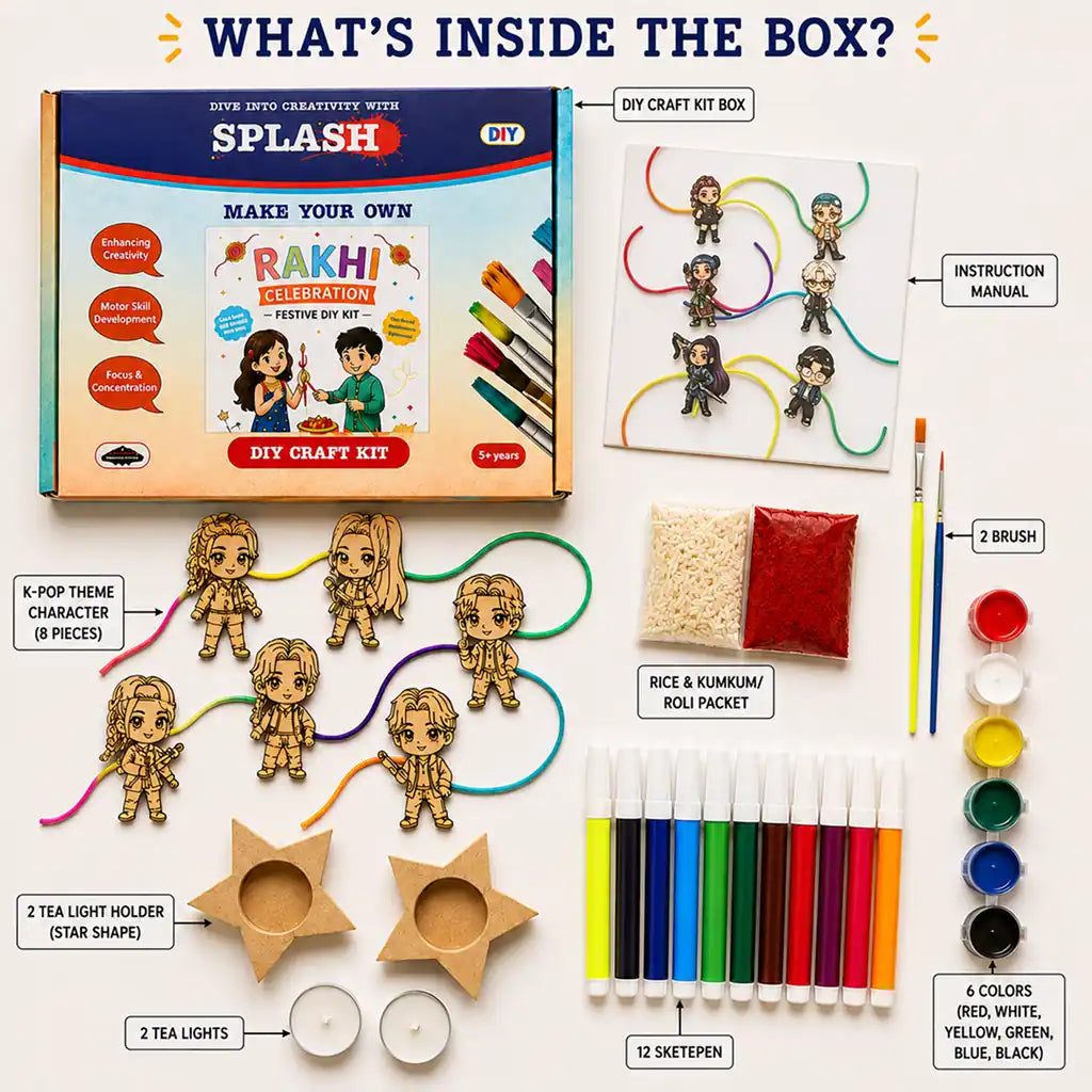 Rakhi DIY Kit | K Pop Demon Hunter Besties Rakhi DIY Kit I Paint Your Own Rakhi Kit | SplashArts