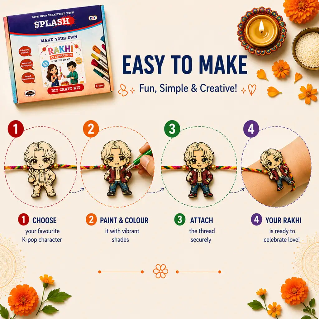 Rakhi DIY Kit | K Pop Demon Hunter Besties Rakhi DIY Kit I Paint Your Own Rakhi Kit | SplashArts