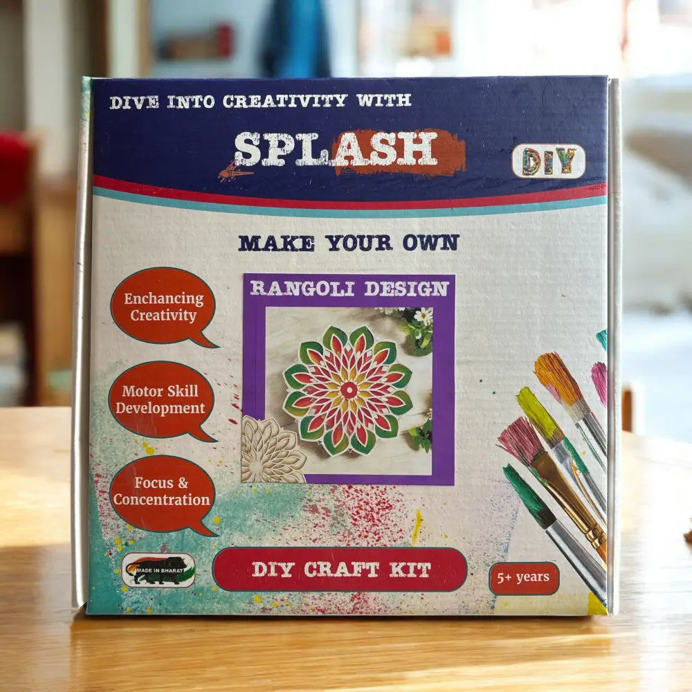 Leaf and Flower Double Layerd Rangoli Design - 9inch DIY Kit I SPLASH DIY by Splash Arts - Festival