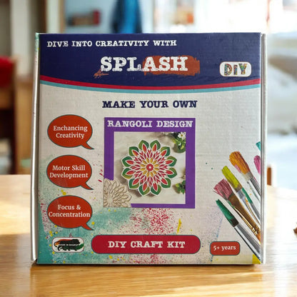 Leaf and Flower Double Layerd Rangoli Design - 9inch DIY Kit I SPLASH DIY by Splash Arts - Festival