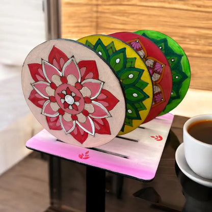 Mandala Coaster DIY Kit for Kids & Adults | Paint Your Own Wooden Coasters | SPLASH DIY by Splash Arts